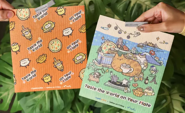 東薈城名店倉 x Tattoo on Friday x 本地品牌Leaffy葉家聯乘限量版天然植物抹布。