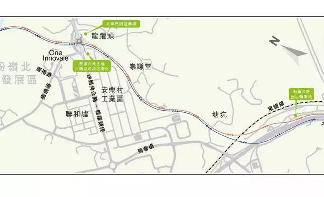 粉嶺繞道（東段）。