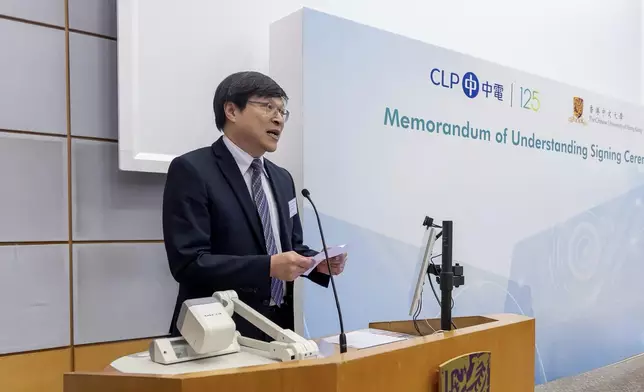 中大工程學院副院長（教育）陳俊傑教授代表中大致辭，指中大將憑藉其學術研究專長，就開發數碼培訓教材提供學術意見，持續優化工程培訓。