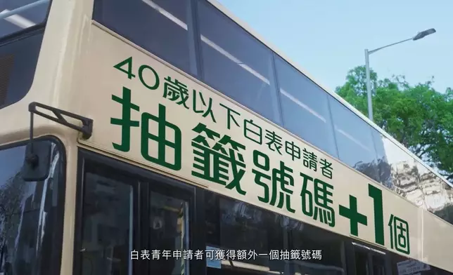 選擇參加「青年計劃（居屋）」的40歲以下白表青年家庭及青年一人申請者，將獲分派多一個抽籤號碼等。何永賢FB短片截圖