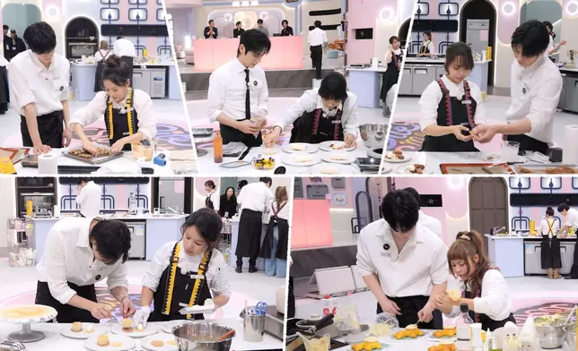 一眾參賽者與韓國新晉男星配對成組。Viu提供圖片