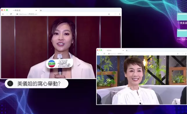 TVB 娛樂訪談節目《一周星星》，星期日晚 10 點 35 分播出第十九集，請來了無綫綜藝節目《試真 D》其中四位主持江美儀、朱敏瀚、曾展望 GM 及吳業坤擔任嘉賓