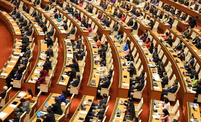 4月6日，越南國會開幕會議。(美聯社圖片/侯定) AP圖片