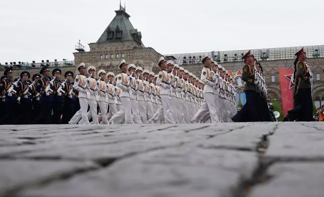 北韓軍人於2026年5月9日，在莫斯科出席勝利日閱兵，慶祝蘇聯在第二次世界大戰戰勝納粹德國81周年。(美聯社圖片/Pavel Bednyakov, Pool) AP圖片