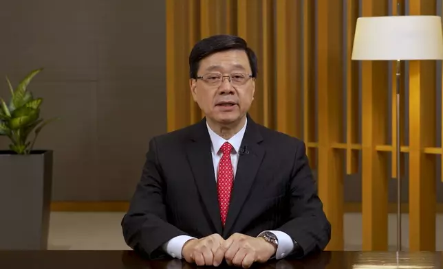行政長官李家超。政府新聞處視頻截圖