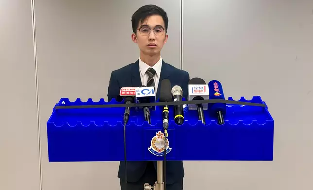 胡諾軒向傳媒簡報案情。