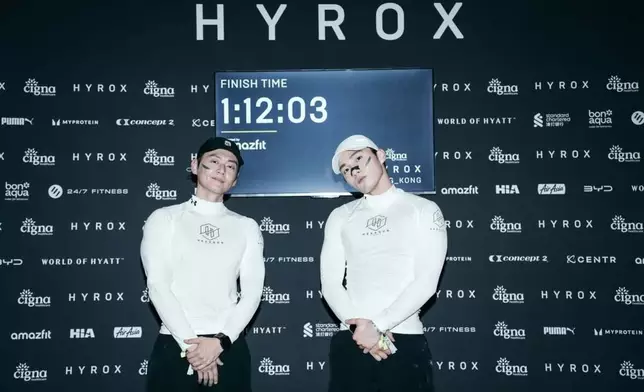 周嘉洛與張振朗組隊參加Hyrox得到不錯的成績。