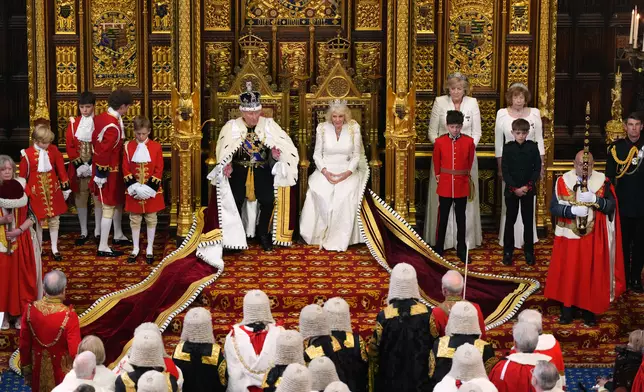 英王查理斯三世發表御座致辭，公布英國政府未來一年的立法與施政重點。AP圖片
