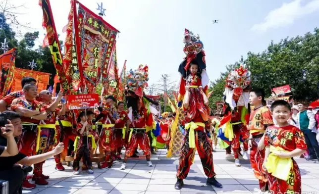 深圳西乡北帝古庙的活动常吸引大批民众参加。微博圖片@寶安日報