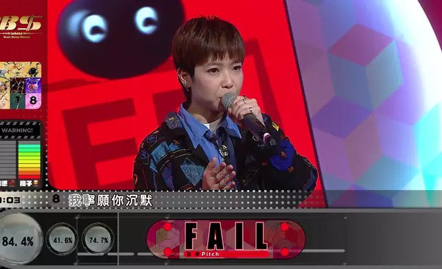 去到最後6秒，雖然音準剩番一格，但「姚寶」依然能夠沉著應戰，心理質素好好。