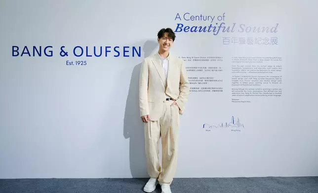 唱作歌手馮允謙（Jay Fung）出席「A Century of Beautiful Sound 百年聲藝紀念展」。