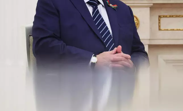 白俄羅斯總統盧卡申科周五（2026年5月8日）在俄羅斯莫斯科克里姆林宮，出席與俄羅斯總統普京的會面。(美聯社圖片/Ramil Sitdikov/Pool Photo) AP圖片