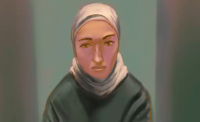 法庭素描描繪賈奈·薩法爾於2026年5月8日周五在悉尼申請保釋時的情景。薩法爾從敘利亞回國後，被控為恐怖組織成員，以及進入或逗留於恐怖組織控制的地區。(Rocco Fazzari/AAP Image via AP) AP圖片