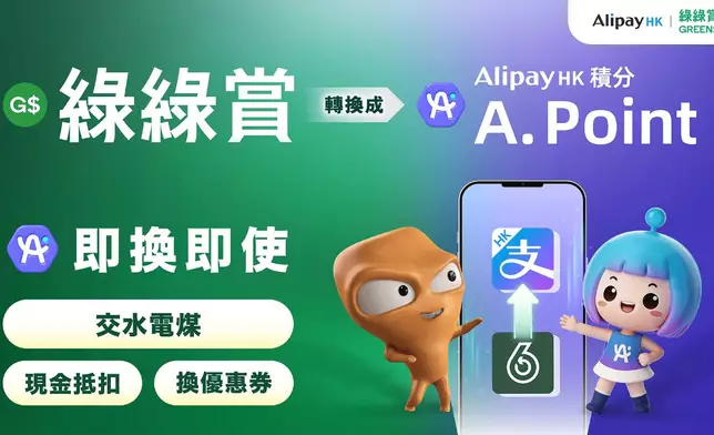 「綠綠賞」積分即日可換AlipayHK A. Point