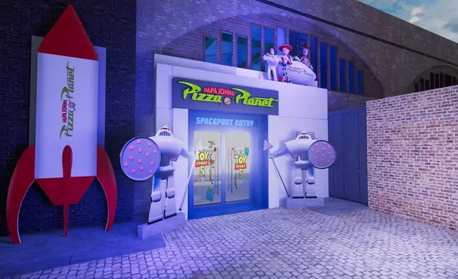 倫敦Papa Johns Pizza Planet概念圖。 AP圖片