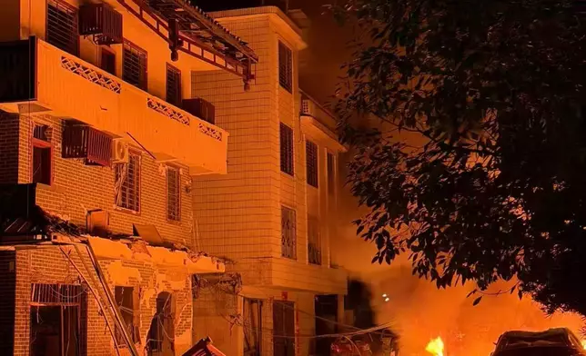 廣西桂林市興安縣興安鎮靈湘路發生爆炸。網上圖片