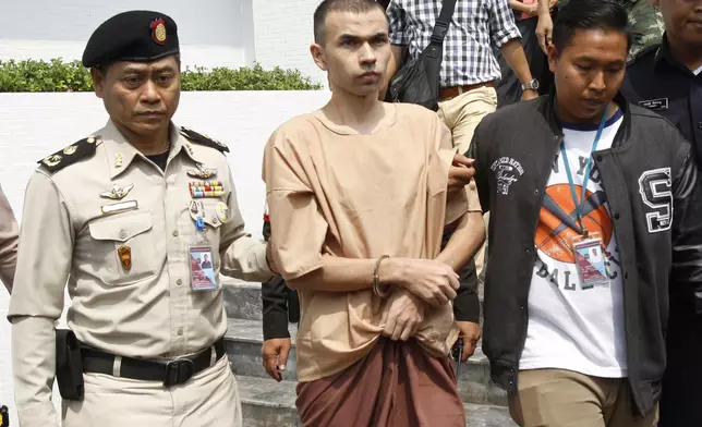 泰國曼谷南部刑事法院判處2015年四面佛爆炸案兩名被告死刑。AP資料圖片