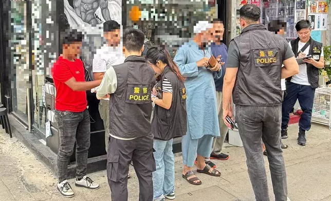 警方於6月17至19日在全港各區展開反罪惡及反三合會行動。警方圖片
