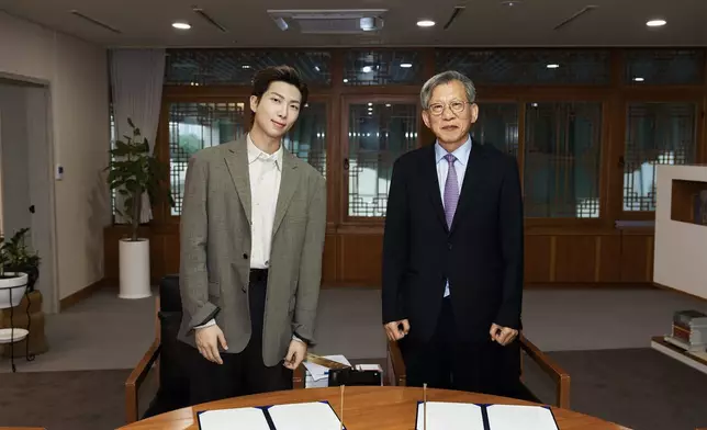 BTS隊長RM被委任韓國國立中央博物館首位「全球宣傳大使」。韓國國立中央博物館官方圖片