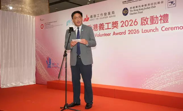 民政及青年事務局副局長梁宏正致辭。巴士的報記者攝