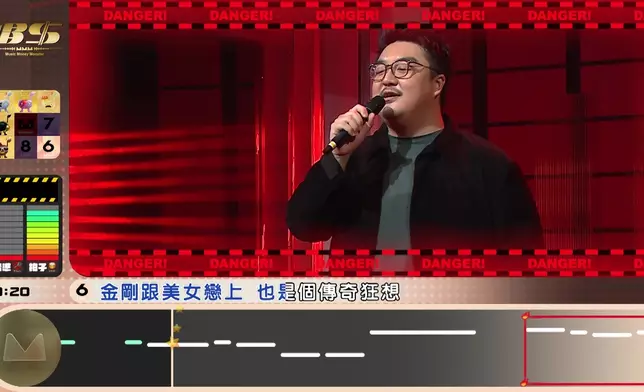 嚴駿祺挑戰Level 6《Kong》失敗，露出失望表情。