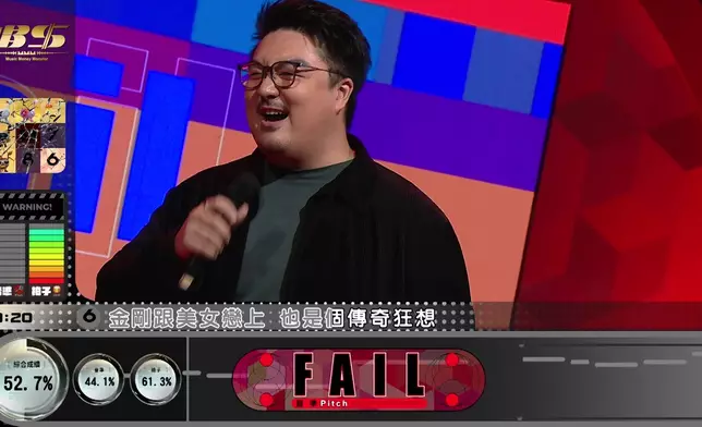 嚴駿祺挑戰Level 6《Kong》失敗，露出失望表情。