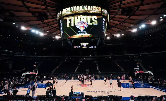 聖安東尼奧馬刺隊在紐約備戰NBA總決賽第三場對陣紐約人隊的賽事，攝於2026年6月7日周日。(美聯社圖片/Ross D. Franklin) AP圖片