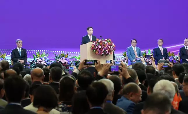 慶回歸29周年，特區政府在灣仔會展舉行慶祝酒會。