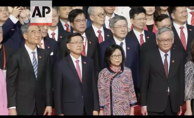 金紫荊廣場舉行升旗儀式。（AP）