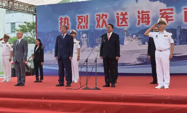 陳國基出席歡送儀式並致辭。巴士的報記者攝