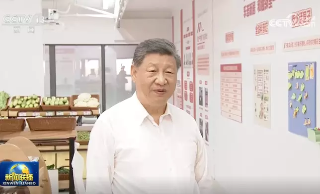 習近平到上海考察。央視截圖