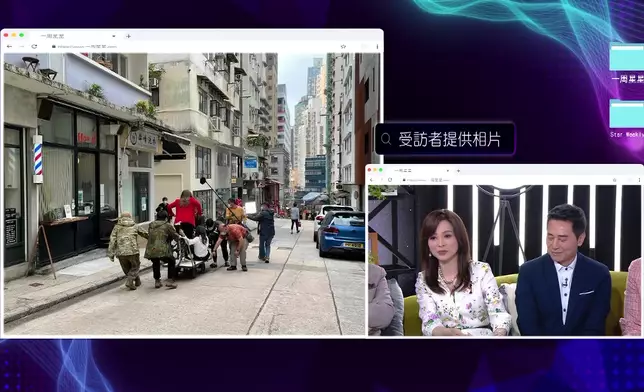 樊亦敏難忘在斜路拍踩單車戲，要五名大漢才可拉動她。