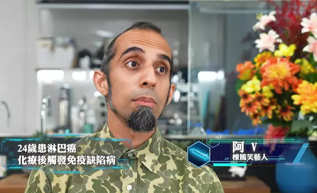 免疫缺陷病患者「楝篤笑藝人」阿V，透過新方法—皮下注射重獲自由。