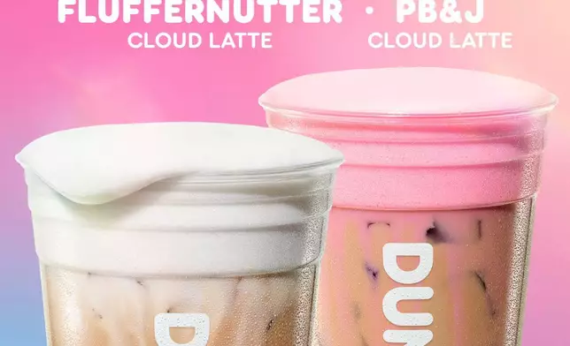 Dunkin’將花生醬及Fluffernutter的懷舊風味融入一系列忌廉甜品風格的「雲朵鮮奶咖啡」、冰沙及意式濃縮咖啡飲品。 AP圖片
