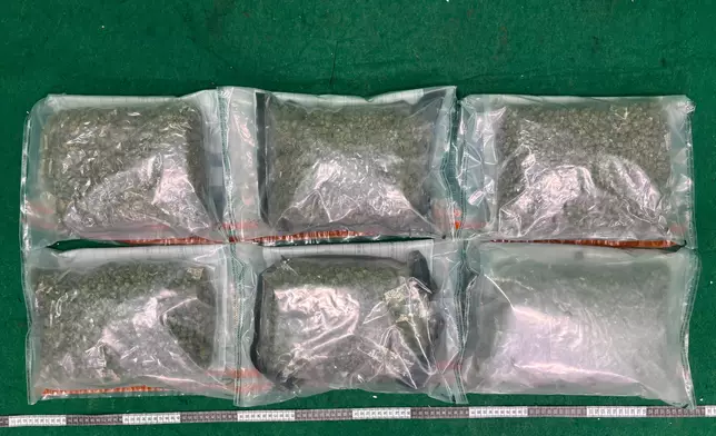 檢獲的懷疑大麻花。政府新聞處圖片