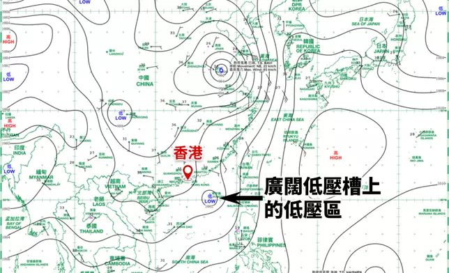 7月13日 下午2時的天氣圖。
