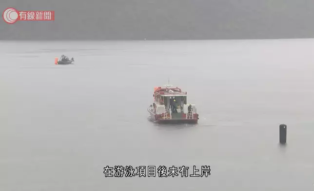 大埔大尾篤一帶舉行的三項鐵人賽發生事故，一名男參賽者在游泳項目後懷疑失聯。有線新聞截圖