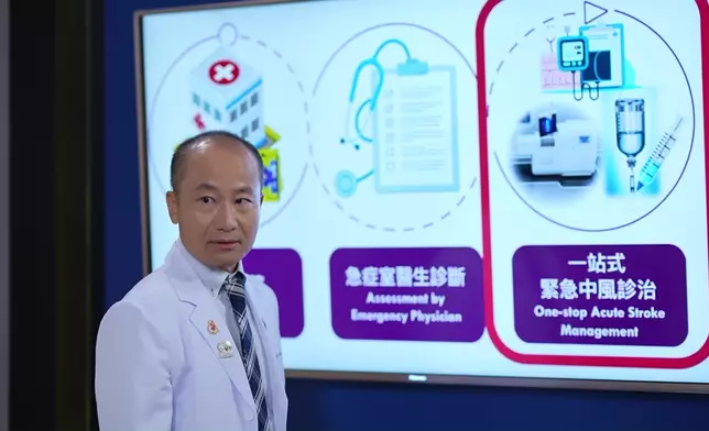 梁慧康教授喺節目還介紹「一站式緊急中風診治」模式。