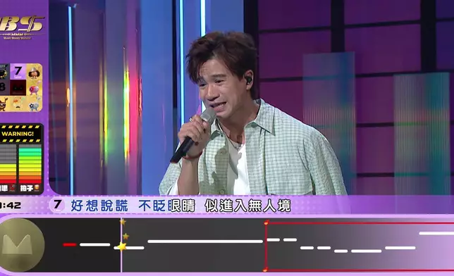 挑戰Level 7《無人之境》唱到「青筋暴現」，三項數據全線跌破90%，成全晚最低分歌曲。