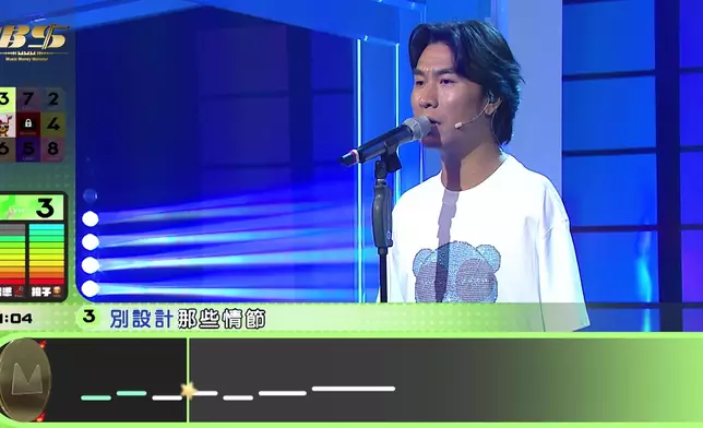 挑戰Level 3《演員》，緊張到忘記歌詞，但最後成功過關。