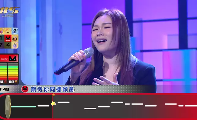 黃洛妍挑「Monster」《睡公主》，一開始已「入錯音」，唱得好吃力咁。