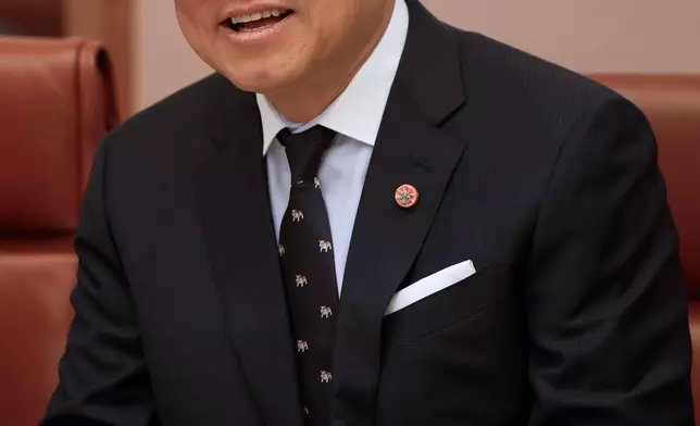泰國總理阿努廷（Anutin Charnvirakul）2026年8月19日周三在澳洲坎培拉國會大樓，與澳洲總理艾巴尼斯會面時發言。(Hilary Wardhaugh/美聯社圖片) AP圖片