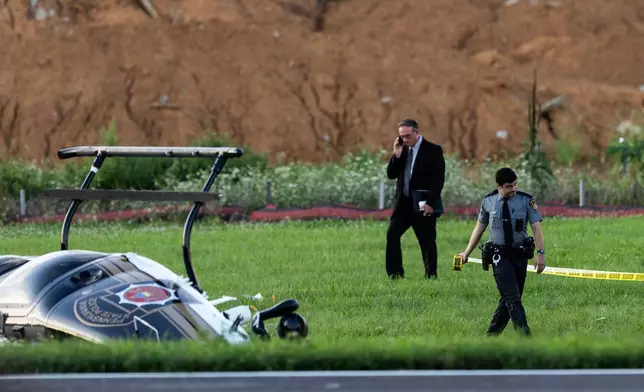 當局調查賓夕法尼亞州州警直升機與小型飛機在賓夕法尼亞州卡萊爾機場相撞事故。攝於2026年8月19日周三。(美聯社圖片/Sean Simmers/The Patriot-News) AP圖片