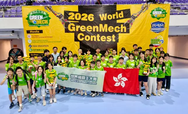 香港代表隊於泰國曼谷參加「世界機關王大賽2026」全體成員合影