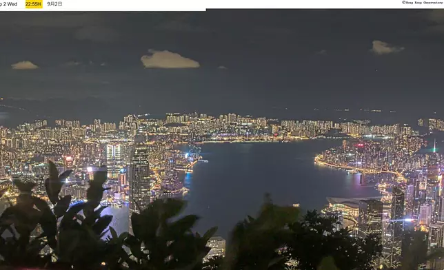 9月2日晚上10時55分的維港。