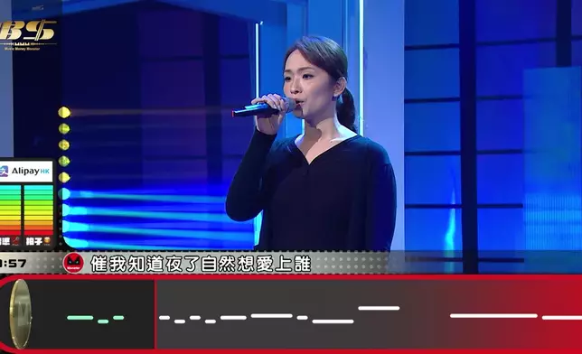 神態自若，淡定演唱。