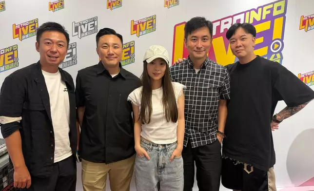 （左起）嘉賓玄學家馬汗辰師傅、谷婭溦，節目主持范振峰、崔建邦及唐嘉麟。
