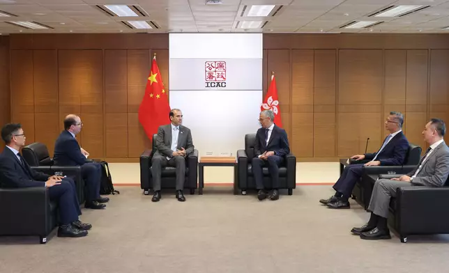 廉政專員胡英明及廉署首長級人員與摩洛哥國家廉政、預防和打擊腐敗局代表團舉行雙邊會議。（政府新聞處）