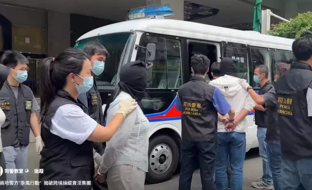 粵澳兩地警方搗破跨境賣淫集團。司警教室FB視頻截圖