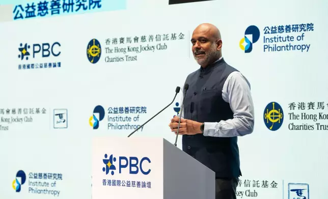 蓋茨基金會全球增長與機遇部門總裁哈里·梅農為論壇第二日發表主題演講，題為 「普惠增長新藍圖：以公益慈善開拓全民機遇」 。